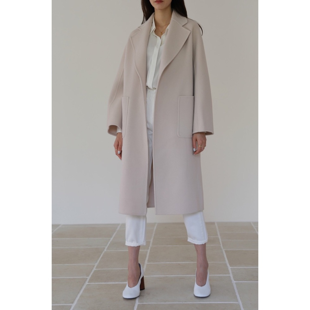 The Curated Classic Coat in Bone White Sz M
